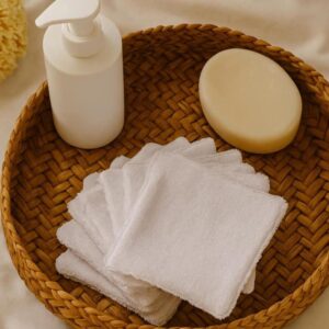 Lot de Lingettes Réutilisables en Coton Naturel